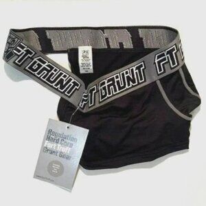 FORT TROFF Size XL Grunt Corp Mesh Boxer Jock - Black/Gray/White-Mesh Pouch